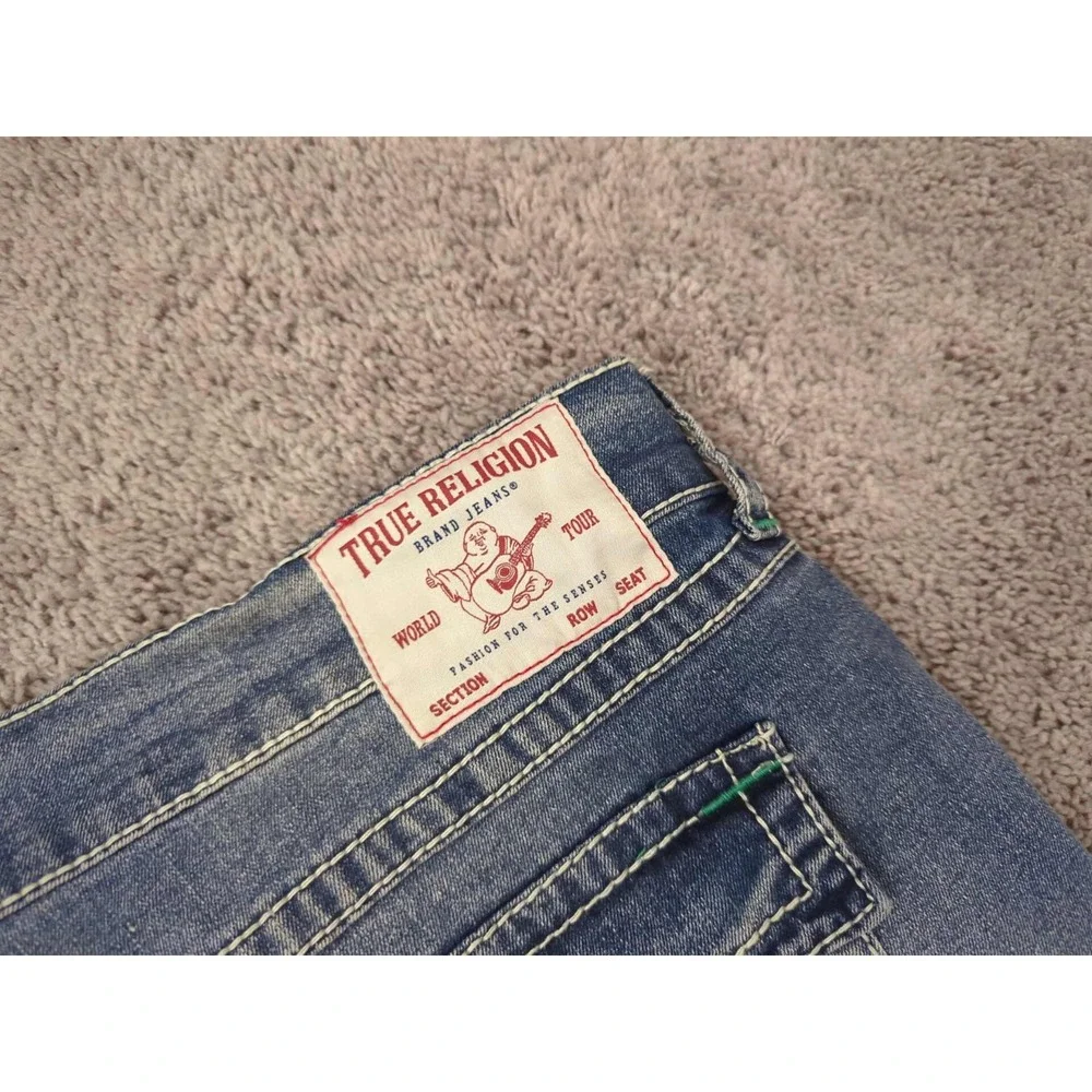 True Religion Jeans Mens 38x32 Denim High Rise‎ Ricky Relaxed Medium Muggy Wash